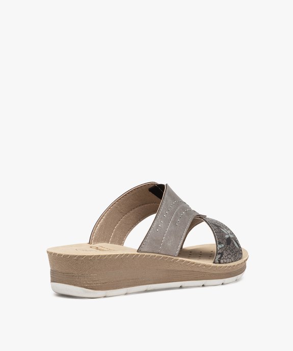 Sandales femme confort forme mule avec brides scintillantes vue4 - GEMO (CONFORT) - GEMO
