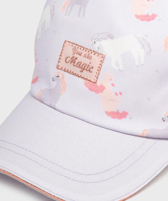 Casquette à motifs licornes fille vue3 - GEMO 4G FILLE - GEMO