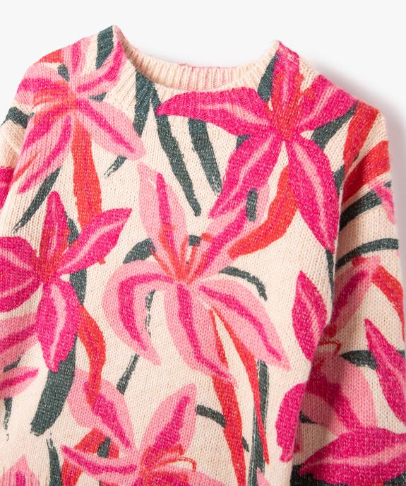 Pull fille en grosse maille imprimée vue2 - GEMO (ENFANT) - GEMO
