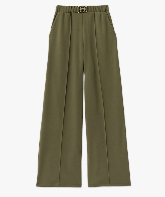 Pantalon en maille extensible avec bijou à la ceinture femme vue4 - GEMO(FEMME PAP) - GEMO