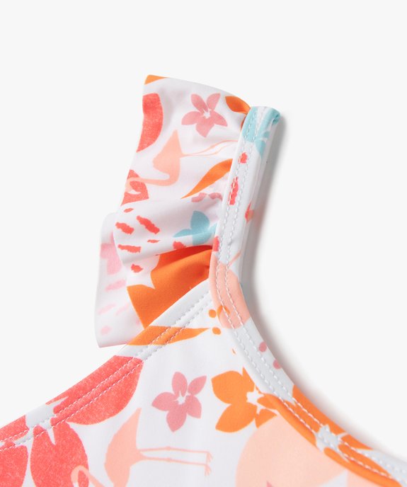 Maillot de bain bébé fille motif tropical à bretelles volantées vue2 - GEMO(BEBE DEBT) - GEMO
