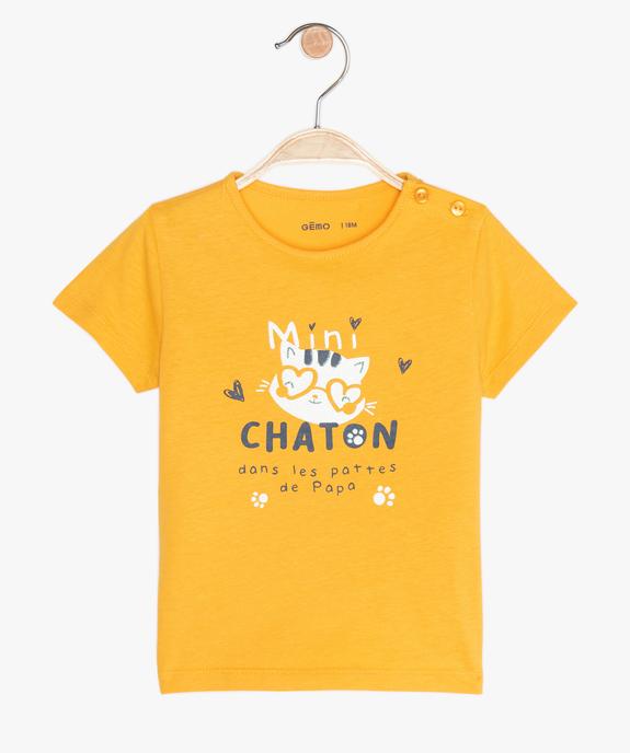 Tee-shirt bébé fille à manches courtes et motif pailleté vue1 - GEMO 4G BEBE - GEMO