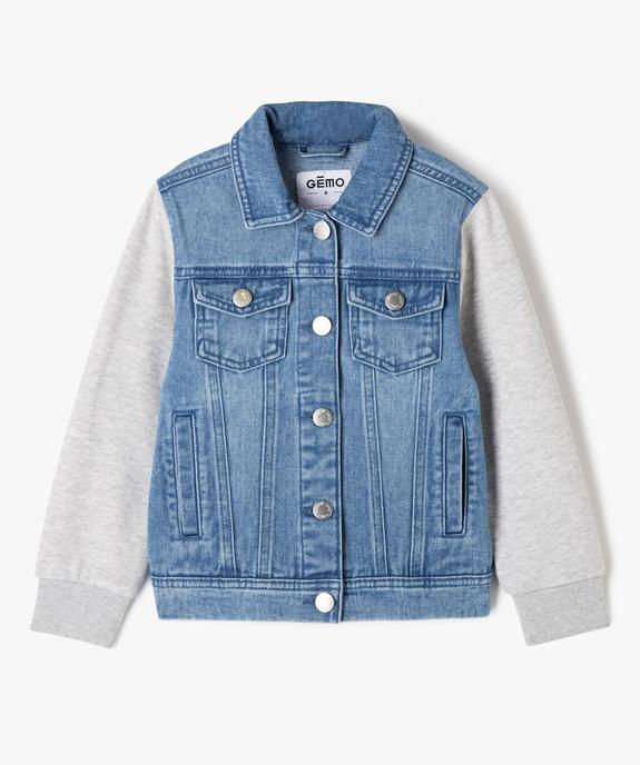 Blouson en jean avec manches sweat garçon vue2 - GEMO 4G GARCON - GEMO