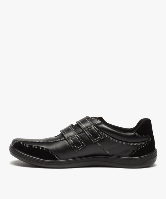 Derbies homme confort dessus cuir à fermeture scratch vue3 - GEMO (CONFORT) - GEMO