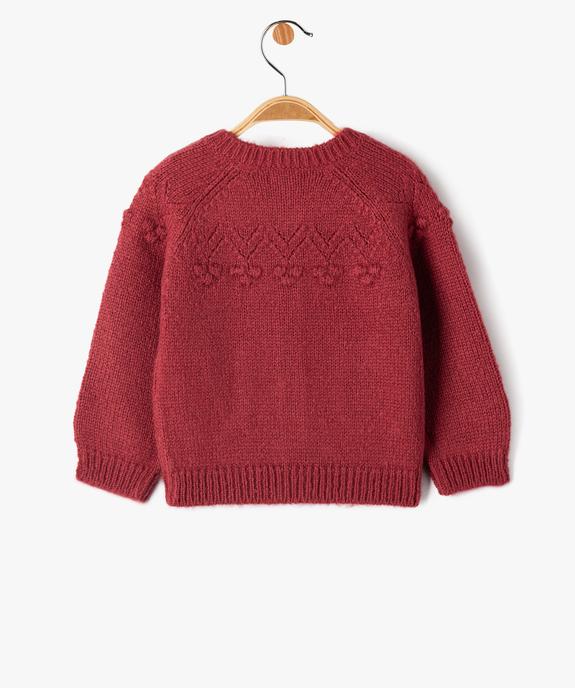 Gilet en maille avec poches bébé fille - LuluCastagnette vue3 - LULUCASTAGNETTE - GEMO