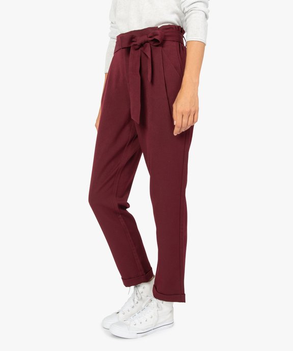 Pantalon femme fluide coupe carotte à taille élastiquée vue1 - GEMO(FEMME PAP) - GEMO