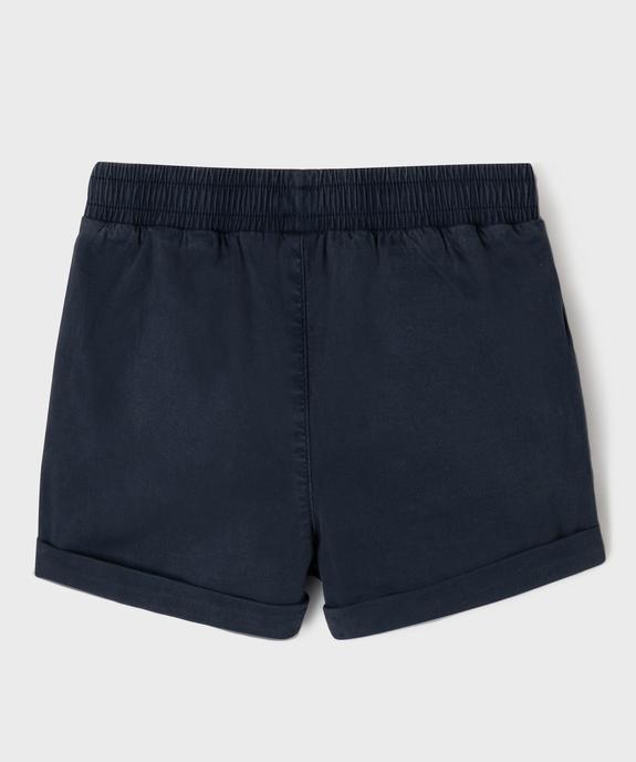 Short ample avec taille élastique en coton stretch fille vue6 - GEMO (ENFANT) - GEMO
