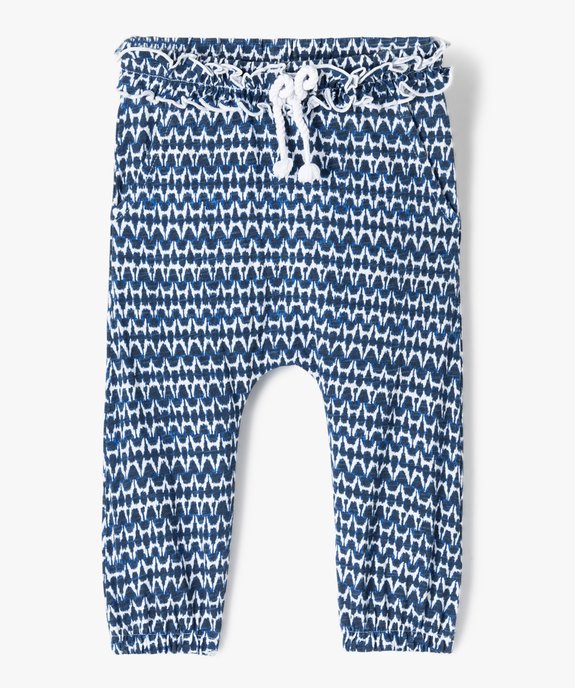 Pantalon bébé fille en maille avec ceinture fantaisie vue1 - GEMO(BEBE DEBT) - GEMO