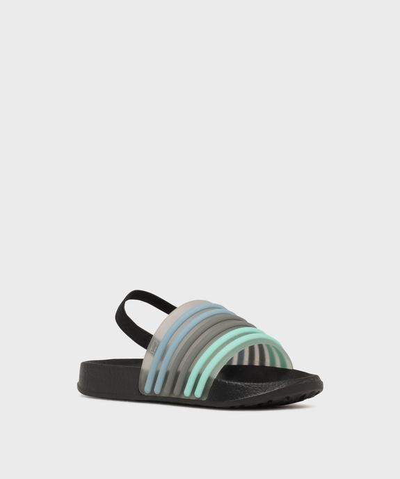 Mules de plage à bride multicolore avec élastique garçon vue2 - GEMO (PLAGE) - GEMO