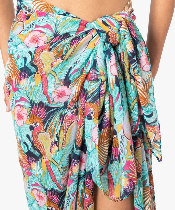 Paréo femme à motifs exotiques vue2 - GEMO (ACCESS) - GEMO