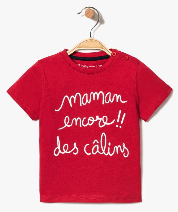 Tee-shirt bébé garçon à manches courtes et grand motif devant vue1 - GEMO(BEBE DEBT) - GEMO