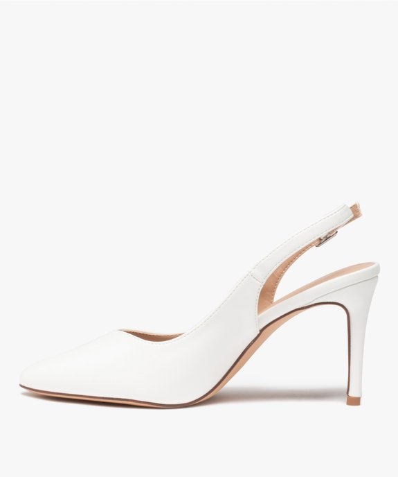 Escarpins femme ouverts avec bride fine à boucle et bout pointu  vue3 - SANS MARQUE - GEMO