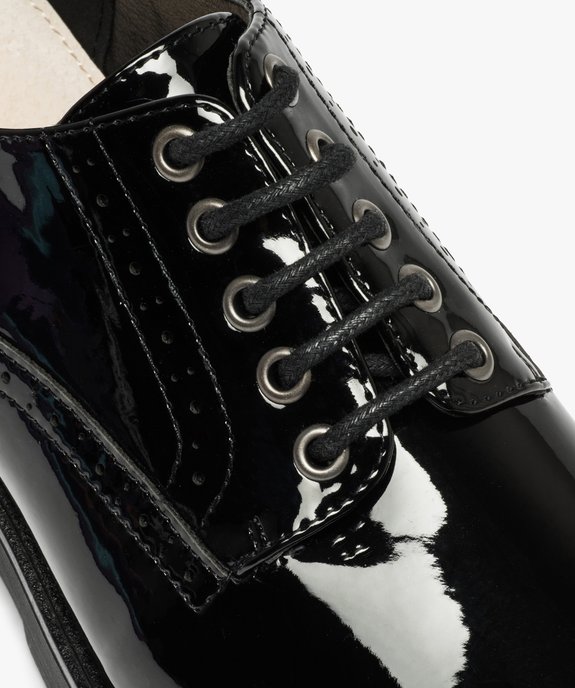 Derbies femme unis et vernis à semelle crantée vue6 - GEMO (CASUAL) - GEMO