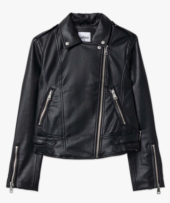 Blouson femme esprit biker avec zips et boucles en métal vue4 - GEMO(FEMME PAP) - GEMO