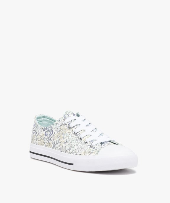 Baskets femme en toile imprimée et bout renforcé vue2 - GEMO 4G FEMME - GEMO