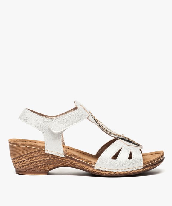 Sandales femme confort dessus pailleté à bride scratch vue1 - GEMO (CONFORT) - GEMO