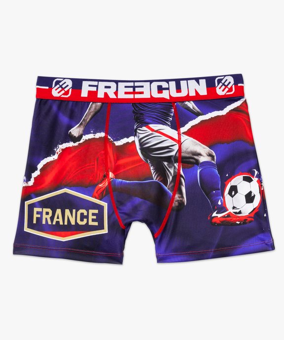 Boxer microfibre imprimé Équipe de France de football homme - Freegun vue4 - FREEGUN - GEMO