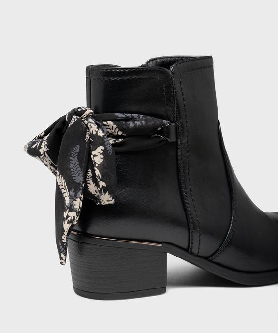 Boots à talon cubain et foulard noué femme vue6 - EMILIA ROSA - GEMO