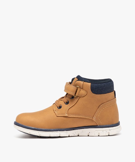 Boots garçon unies à col denim et à scratch - Lee Cooper vue3 - LEE COOPER - GEMO