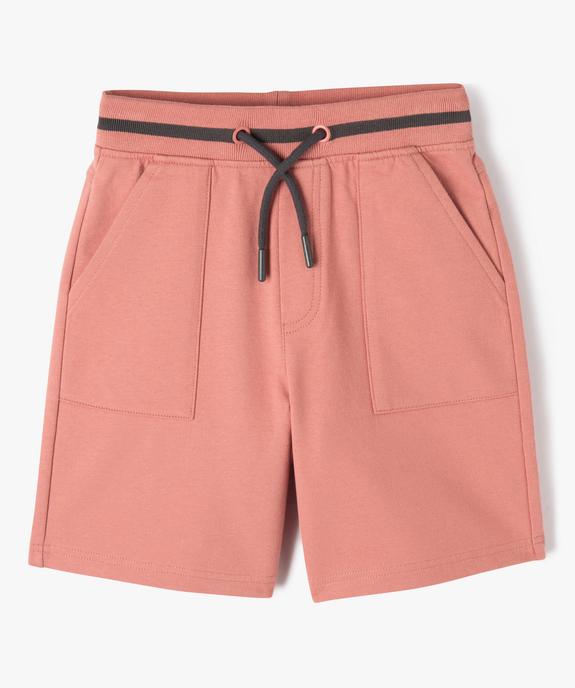 Bermuda en maille avec ceinture bicolore garçon vue1 - GEMO 4G GARCON - GEMO