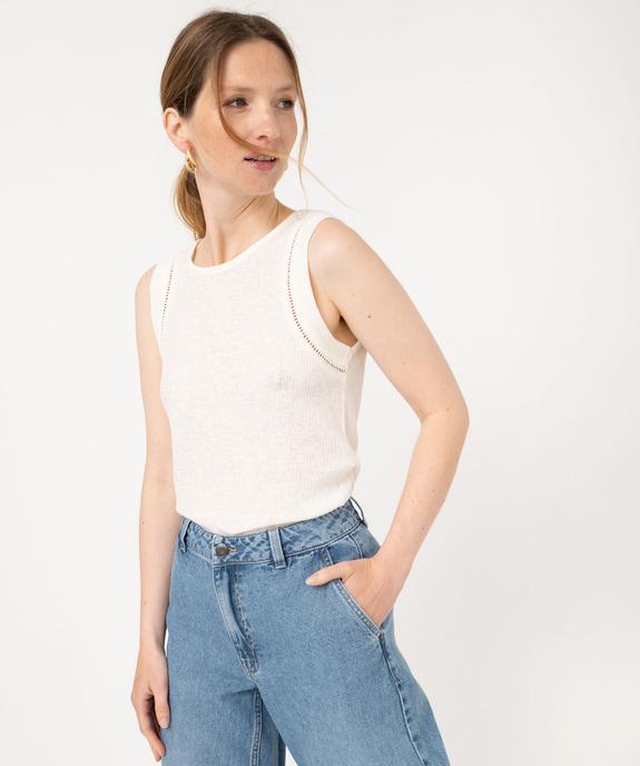 Débardeur en maille côtelée femme vue1 - GEMO(FEMME PAP) - GEMO