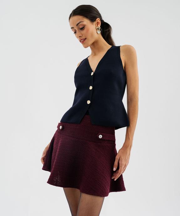 Débardeur boutonné en maille tricotée femme vue1 - GEMO(FEMME PAP) - GEMO