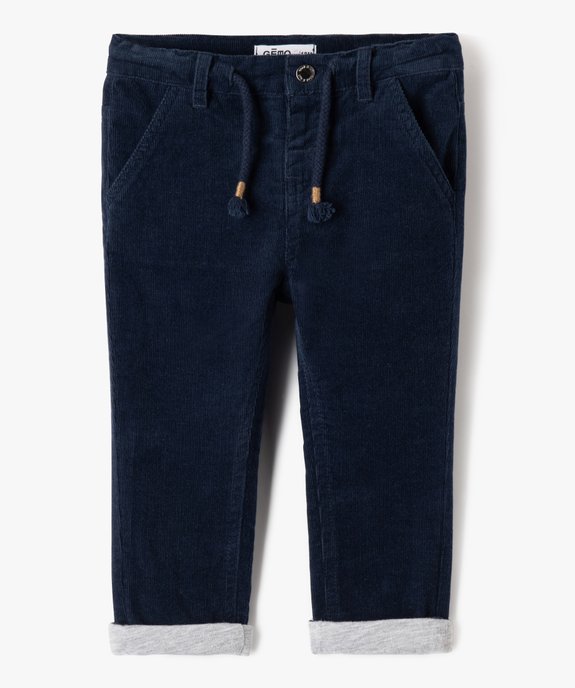 Pantalon bébé garçon en velours doublé jersey vue1 - GEMO(BEBE DEBT) - GEMO