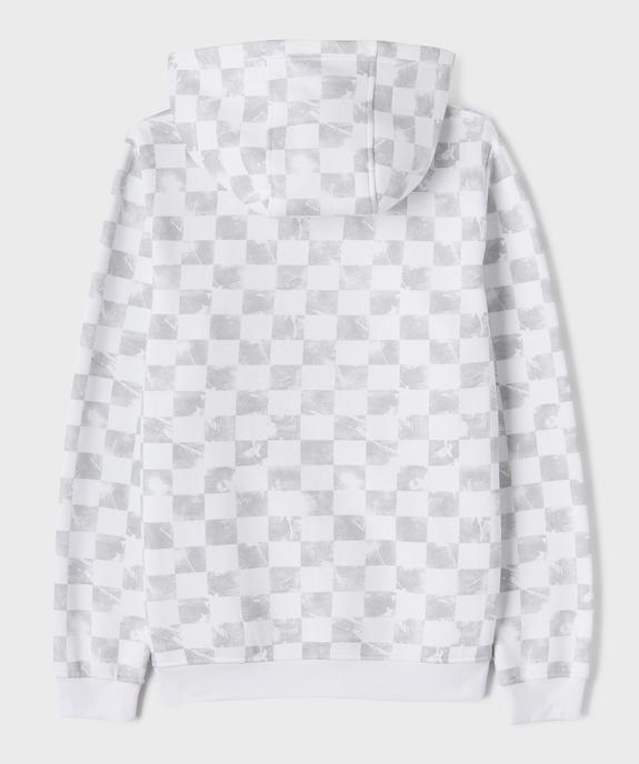 Sweat à capuche à motifs damier garçon vue3 - GEMO 4G GARCON - GEMO