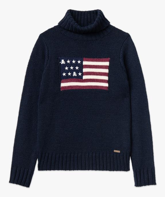 Pull femme à col roulé avec drapeau - LuluCastagnette vue4 - LULUCASTAGNETTE - GEMO