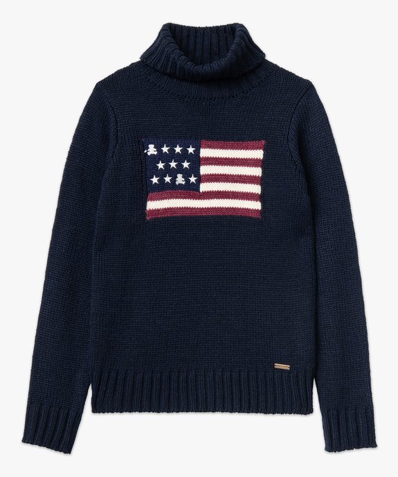 Pull femme à col roulé avec drapeau - LuluCastagnette vue4 - LULUCASTAGNETTE - GEMO