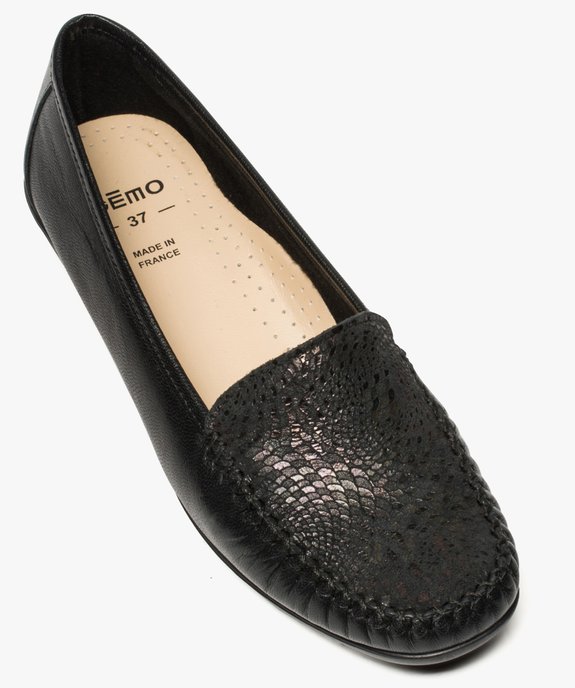 Mocassins confort femme dessus cuir souple vue5 - GEMO (CONFORT) - GEMO