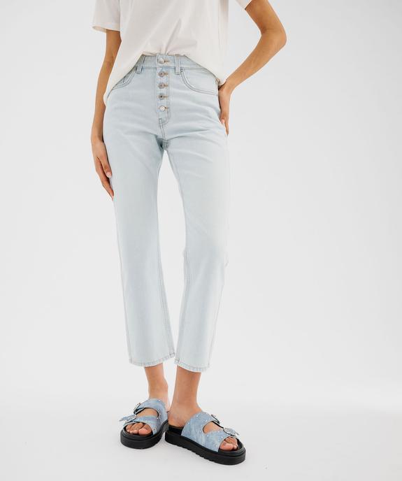 Jean 7/8ème coupe Straight taille haute femme vue1 - GEMO 4G FEMME - GEMO