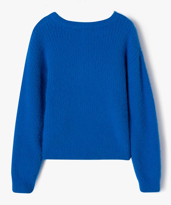 Pull à col rond en maille duveteuse fille vue3 - GEMO (ENFANT) - GEMO
