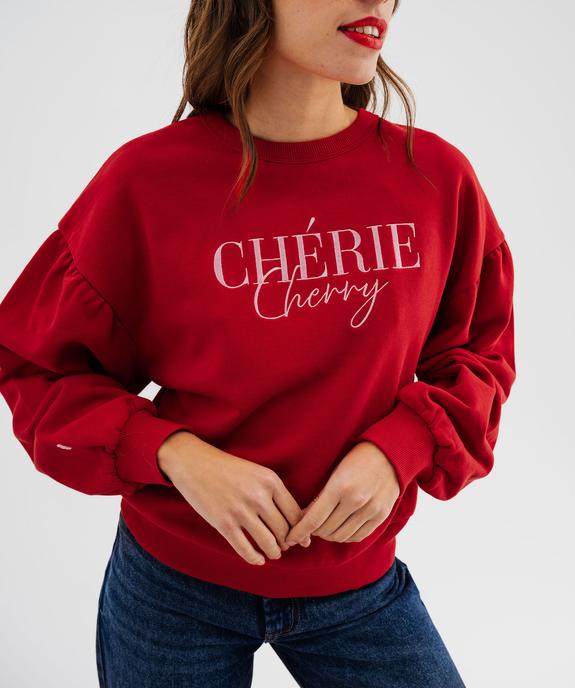 Sweat oversize avec manches froncées femme vue4 - GEMO(FEMME PAP) - GEMO