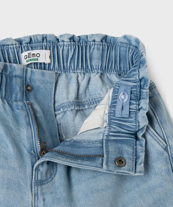 Short en jean large à revers fille vue2 - GEMO 4G FILLE - GEMO
