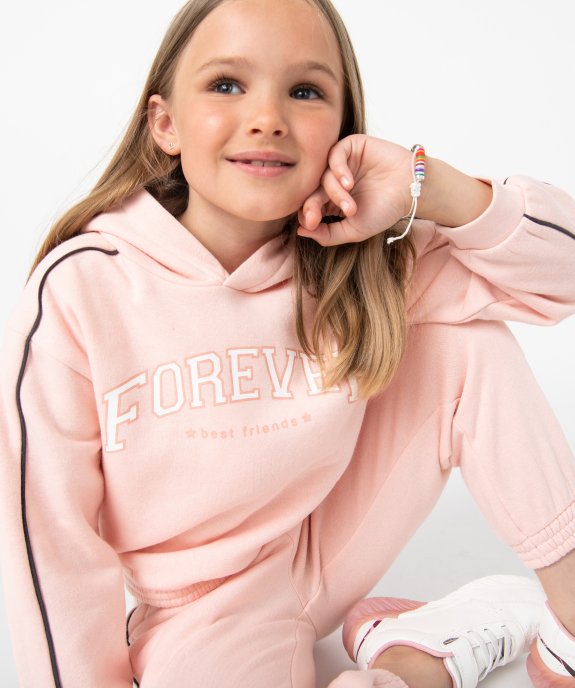 Sweat fille a capuche en molleton chaud