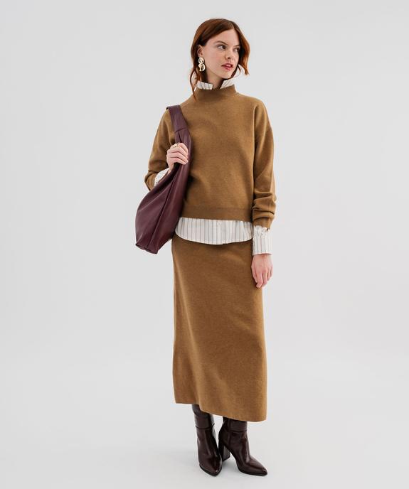 Pull à col montant coupe loose femme vue4 - GEMO 4G FEMME - GEMO