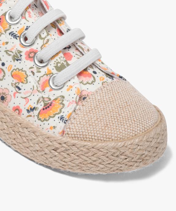 Tennis fille en toile fantaisie avec semelle en corde dessus imprimé mille fleurs vue6 - GEMO (ENFANT) - GEMO