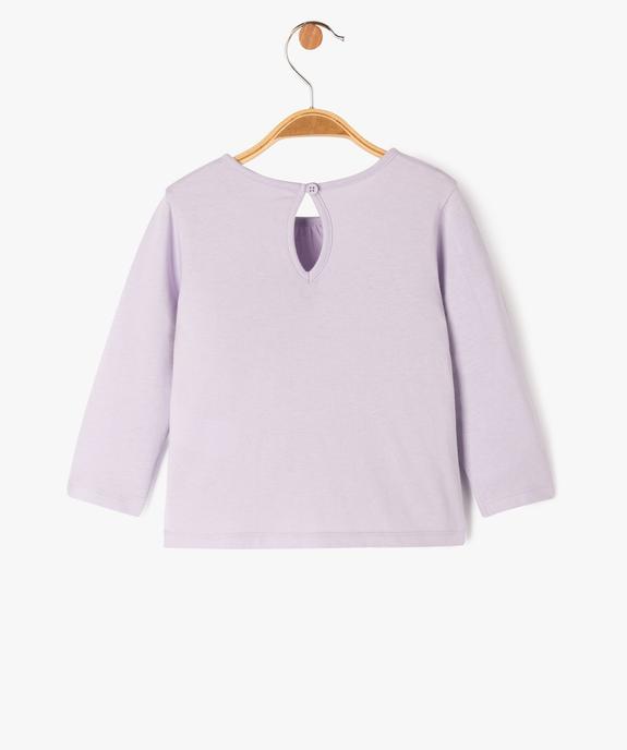 Tee-shirt à manches longues à motif pailleté bébé fille vue4 - GEMO 4G BEBE - GEMO