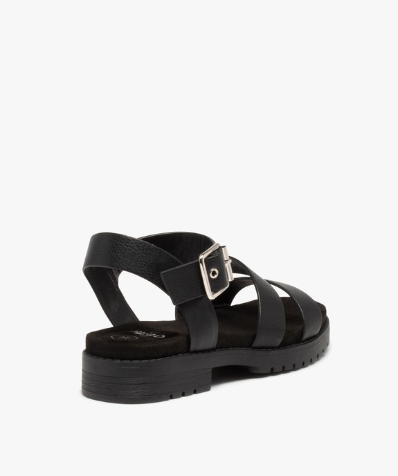 Sandales femme unies à semelle crantée style rock vue4 - GEMO (CASUAL) - GEMO