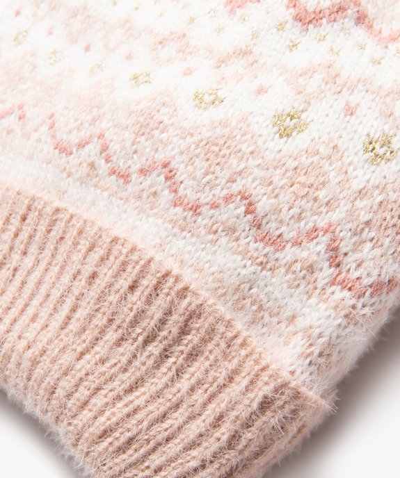 Bonnet jacquard à revers fille vue2 - GEMO (ENFANT) - GEMO