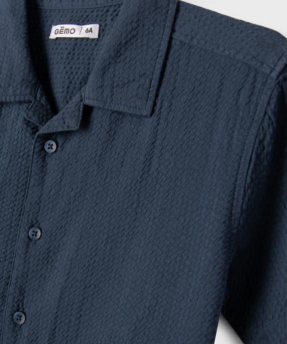 Chemise manches courtes en coton texturé garçon vue2 - GEMO (ENFANT) - GEMO