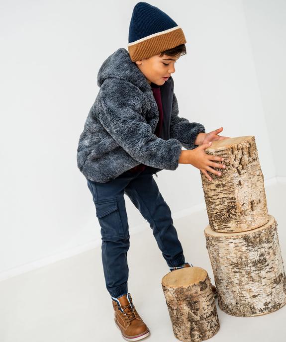 Blouson à capuche en sherpa doublé polaire garçon vue6 - GEMO (ENFANT) - GEMO