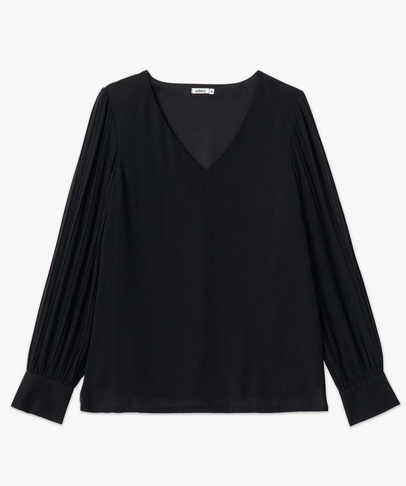 Blouse femme en voile à manches longues plissées vue4 - GEMO(FEMME PAP) - GEMO