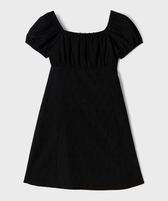 Robe courte à taille empire et manches courtes bouffantes fille vue1 - GEMO (JUNIOR) - GEMO