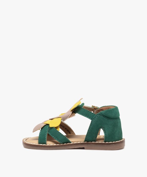 Sandales bébé fille dessus cuir en forme de fleurs – NA! vue3 - NA! - GEMO
