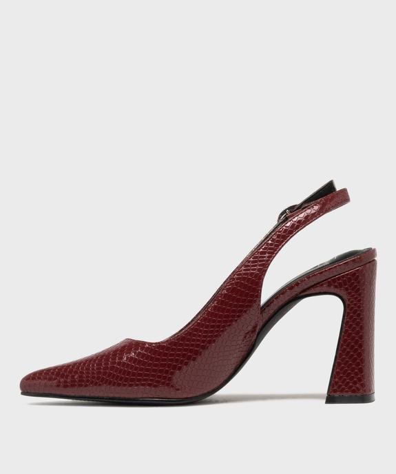 Escarpins sling-back à bout pointu et talon haut femme - Follow Me vue3 - FOLLOW ME - GEMO