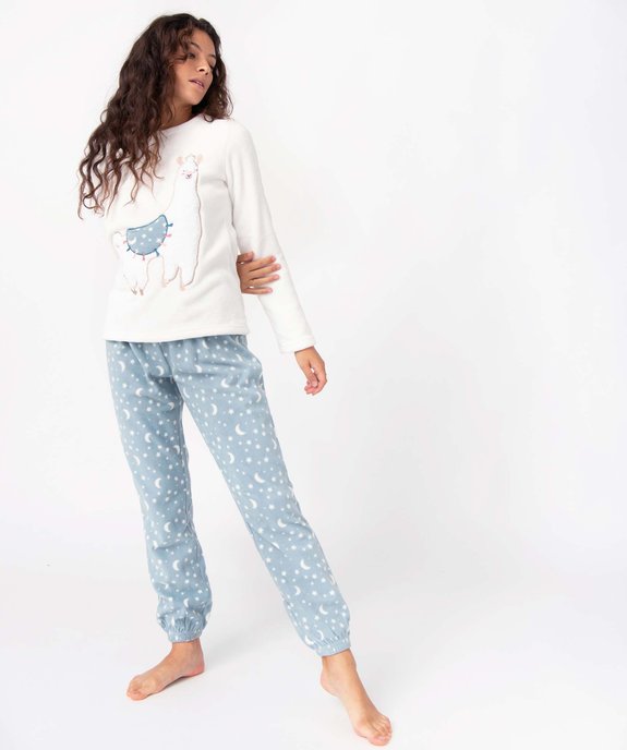 Pyjama chaud en maille peluche douillette femme vue1 - GEMO(HOMWR FEM) - GEMO