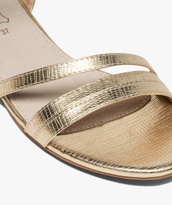 Sandales femme à talon plat et brides imitation serpent vue6 - GEMO (CASUAL) - GEMO
