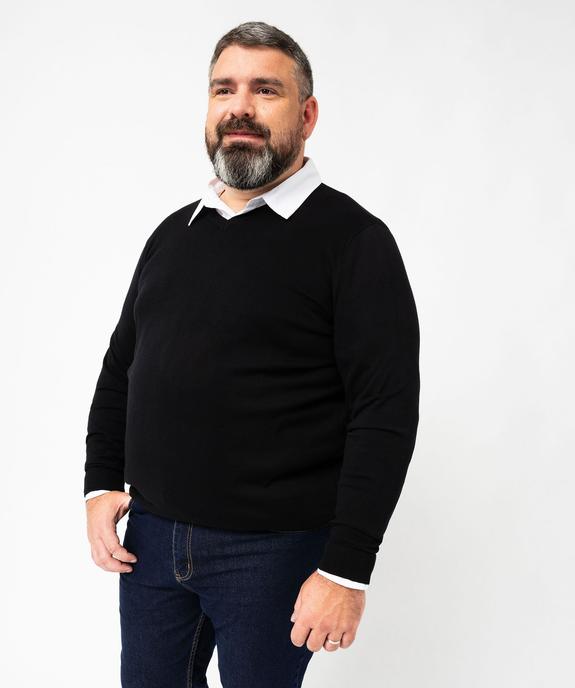 Pull homme à col V en coton fin vue5 - GEMO 4G HOMME - GEMO